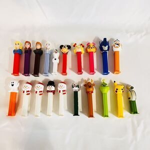 Lot Of 20 Pez Dispensers Christmas Halloween Disney Pikachu Transformer Frozen